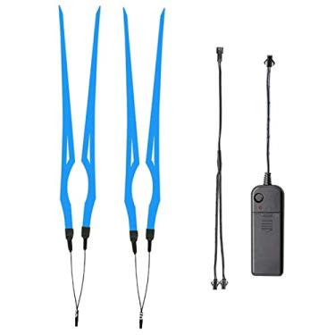 Imagem de VideoPUP Kit de luz de capacete de motocicleta, 3 modos de sinalização de pedalada, luz de LED, luz de capacete para capacete de motocicleta, azul