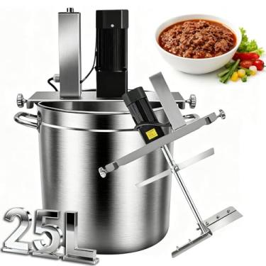 Imagem de Agitador automático comercial, misturador automático de alimentos, misturador de panela, velocidade ajustável de 20L/25L, motor de cobre, para sopa, molho de pimenta, bebida, geleia, mingau
