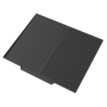 Imagem de Tapete de secagem de louça, tapete de secagem de pratos de silicone para balcão de cozinha, dreno de prato com dreno embutido, sem silp, resistente ao calor, pode ser lavado na lava-louças (preto, 51
