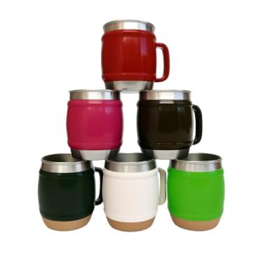 Imagem de Kits de Caneca Pintada Alumínio 450ml Estilo Barril Ideal Chopp Café Chimarrão(10,Preto)