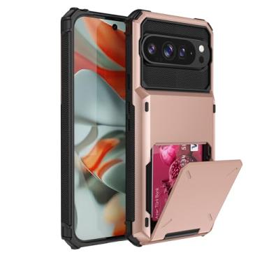Imagem de SORAKA Capa para Google Pixel 9 Pro com porta-cartões PC TPU 2 em 1 capa dupla camada Bumper capa anti-choque com capacidade para 5 cartões