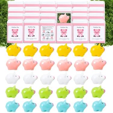 Imagem de 20 Set Positive Pig Gifts Bulk Employee Appreciation Gifts Box Breathing Gift Bulk for Coworker Team Back to School Desk Pets Thank You Teacher Student Pig Ornaments with Cheer up Card Box