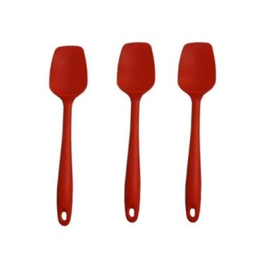 Imagem de Kit 03 Espatula Pao Duro de Silicone Casa Cozinha Buffet Restaurante(KIT 2 UND,VERMELHO)