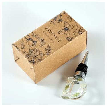 Imagem de Pyotivol Rolha de vinho personalizada, rolha de garrafa de vinho de flor, decoração de rolhas de vinho de resina para garrafas de vinho, licor de uísque, rolhas de vinho Vacuvin para casamento