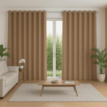 Imagem de Cortina Porta 6 Metros Blackout Tecido Grosso Para Varão 6,00x2,70 - M