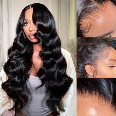 Imagem de Perucas frontais de renda Ladoux Body Wave 100% cabelo humano 28" 180%