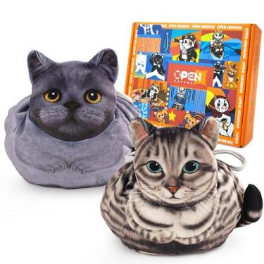Imagem de Bolsa de maquiagem Openhahaha Drawstring Cat Travel Organizer, pacote 