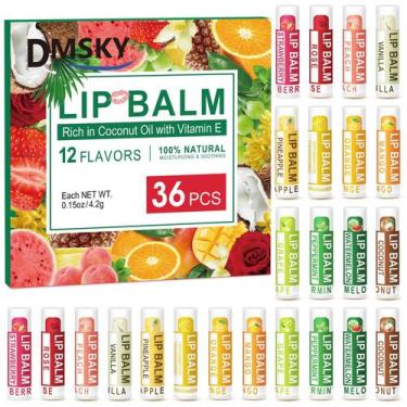 Imagem de Protetor labial Dmsky Natural Bulk, pacote com 36 unidades, com vitami