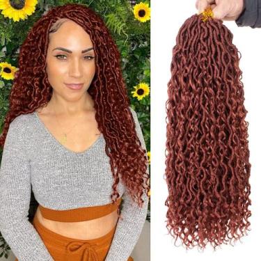 Imagem de Cabelo de crochê ZRQ Ginger Goddess Locs Boho Faux Locs de 24 polegada