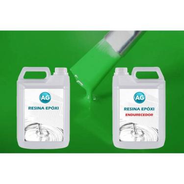 Imagem de Resina Epóxi 1Kg + Cor Sólida Verde Puro Ral6037 Ag Alta Esp