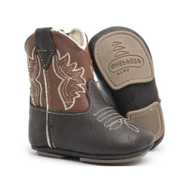 Imagem de Bota Texana Infantil Baby Country Em Couro Helazza Kids Top, Café, Car