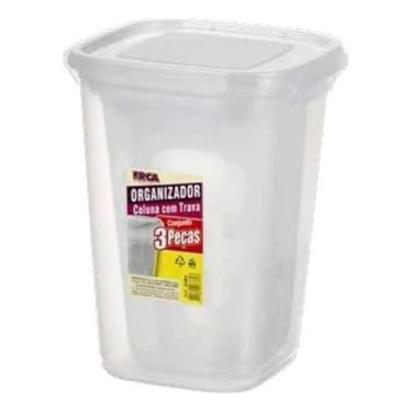 Imagem de Kit 3 Potes Organizadores C/Tampa Trava 4950ml 2950ml 1500m