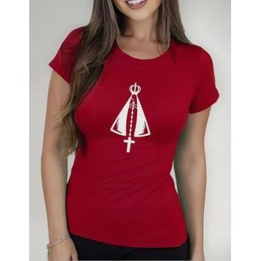 Imagem de Camisa Camiseta Adulto Masculina Feminina Algodão Nossa Senhora Aparec