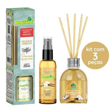 Imagem de Kit 3 Aromatizador Difusor de Varetas Ambiente Aroma Vanilla Spray Per