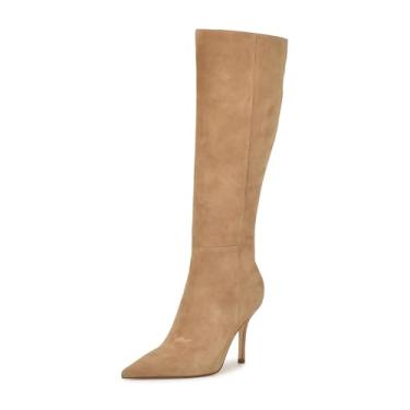 Imagem de Nine West Bota de cano alto feminina Gerty, Camurça Taupe 240, 37