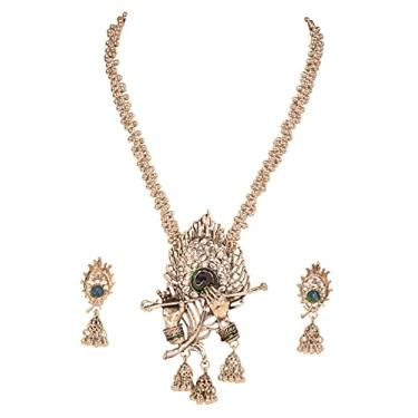 Imagem de Touchstone Conjunto de colar indiano Bollywood tribal boho cigano oxidado lindo motivo cortado à mão em tom de prata oxidado para mulheres., Aço inoxidável, não conhecido,