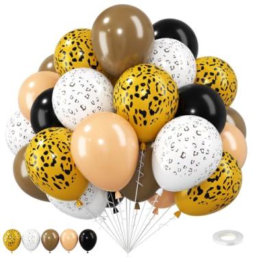 Imagem de Cheetah Balloons, 12 Inch Black Brown Balloon, Brown White Cheetah Print Latex Jungle Animal Balloon Cheetah Print Decorations for Wild Birthday Baby Shower Zoo Jungle Safari Theme Party Supplies