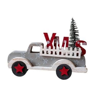 Imagem de Vaveren Enfeite de madeira para caminhão, bandeja em camadas, decoração de mesa de Natal, placa de madeira para quarto, Cinza