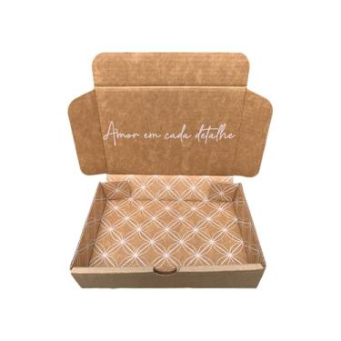 Imagem de 10 Caixas de Papelão Kraft com Branco - 16x11x3 - Amor em cada detalhe (Interna)
