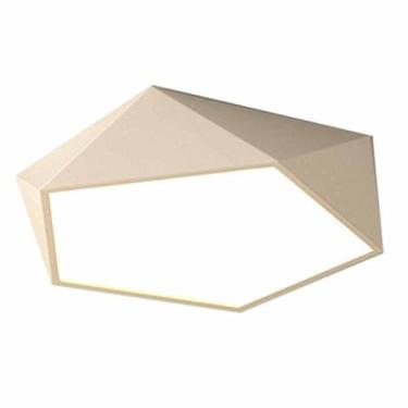 Imagem de Apliques de parede, candeeiro de teto LED, candeeiro de teto revestido para cozinha e quarto, ecrã geométrico moderno de metal, iluminação de três tons/cor/42 centímetros