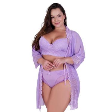 Imagem de Hobby Plus Size Roupão de Renda Sensual - c5 IZA - TERRA E MAR MODAS, 