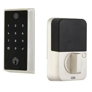 Imagem de Emtek EMP23231US15 EMPowered2 Fechadura Bluetooth WiFi com chave de toque, níquel acetinado