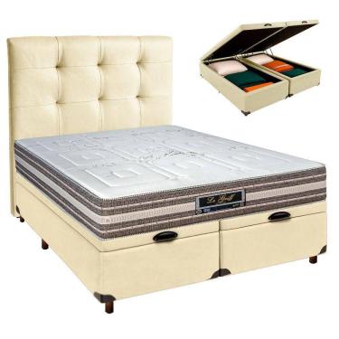 Imagem de Conjunto Cama Box Bau Blindado Casal + Colchão Molas Ensacadas Legriff Sankonfort + Cabeceira
