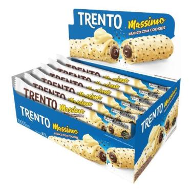 Imagem de Caixa Chocolate Trento Massimo Branco Com Cookies 15 Unidades