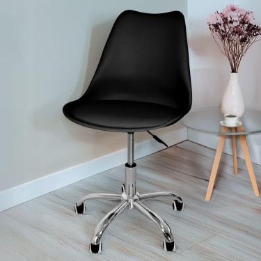 Imagem de Cadeira Secretária Com Base Giratória Estofada ícaro Preto
