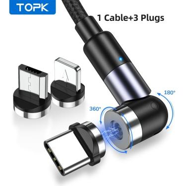 Imagem de Cabo Pra Carregar Micro USB Tipo C TOPK AM59