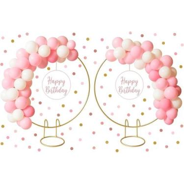 Imagem de Kit Com 2 Mini Arco De Mesa Decoração Festas Suporte Painel 50cm Estru
