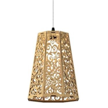 Imagem de Luminária Teto Tipo Pendente ampla variedade Mdf - Completa Cor: Mdf Cru