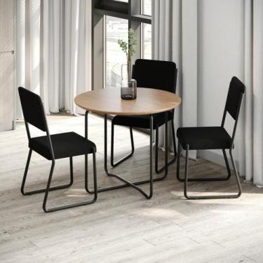 Imagem de Conjunto 2 Cadeiras de Jantar Next Tecido Corriente Est.Preta - Metali