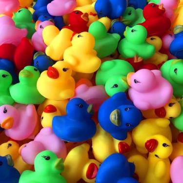 Imagem de Brinquedo de banho multicolorido Rubber Ducks Sunioine, pacote com 100
