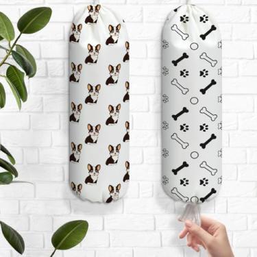 Imagem de 2 peças de suporte de saco plástico para pegada de corgi galês, suporte de parede para sacolas plásticas, organizador de armazenamento reutilizável para despensa de cozinha doméstica, presentes para