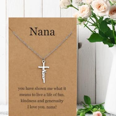 Imagem de Colar com cruz para mãe, joias cristãs inspiradoras, presentes para mulheres, perfeito para ocasiões baseadas na fé e presente devocional para sua esposa, One, Aço inoxidável, Sem Pedra Preciosa