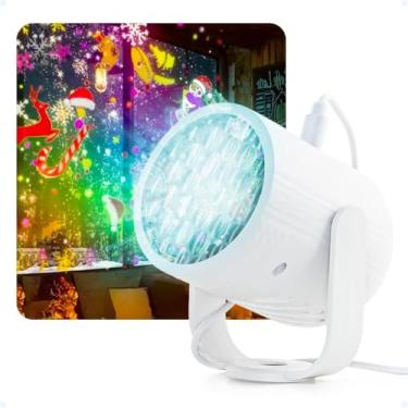 Imagem de Projetor Luz Led Desenhos De Natal Canhão De Luzes Refletor Decoração Natalino Usb
