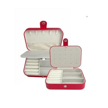 Imagem de Porta-Joias de Viagem, Rosa, Divisórias para Anéis, Colares, pulseiras e Brincos, Fecho com Botão de pressão