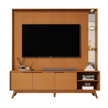 Imagem de Home Tucumã 1.8 Tv Até 75 Pol. Pés De Madeira Maciça E Led Nature