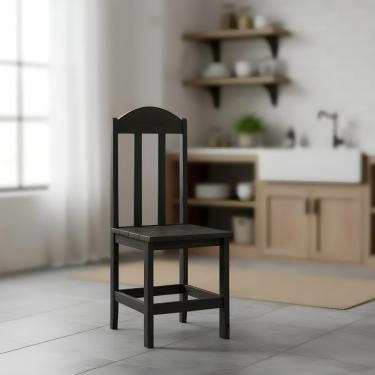 Imagem de Kit Com 2 Cadeiras De Jantar Madeira Maciça Safira - Preto Sem Estofado