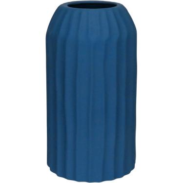 Imagem de Vaso Decorativo Enfeite Redondo Home&co Cerâmica 22x12 Azul