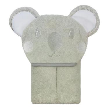 Imagem de Toalha Banho Bebê Coala Capuz Aconchego Camesa