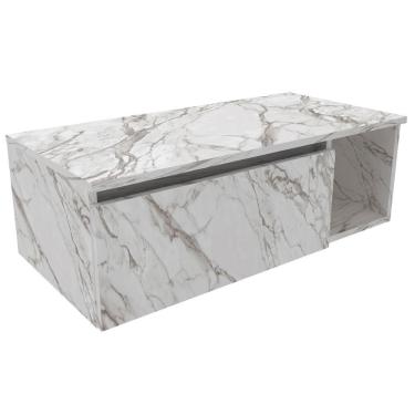 Imagem de Gabinete Suspenso Para Banheiro 1 Porta Marmore Branco