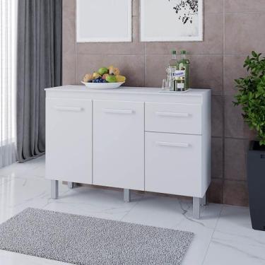 Imagem de Balcão Zínia 3 Portas 1 Gaveta e Tampo Cozinha MB1 120cm - Amarena Móv