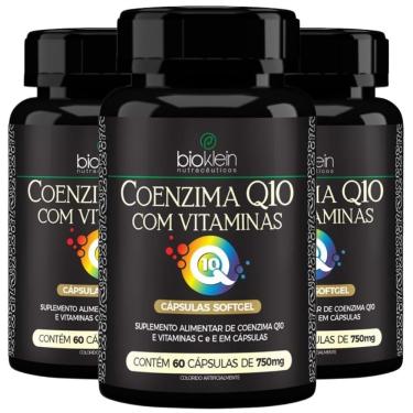 Imagem de Kit 03 ÓLEO DE COENZIMA Q10 (com Vitaminas C, E) 750mg 60 Caps Bioklein