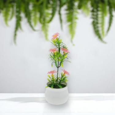 Imagem de Generic 1 peça de plantas artificiais 7 estrelas mini girassol arranjo artificial plástico rosa 7 x 7 x 15 cm