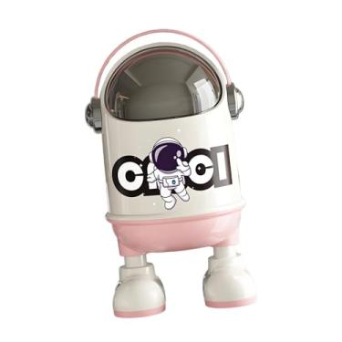 Imagem de AFXGUSD Lixeira de mesa, balde organizador, cesto de lixo para papel, ideal para escritório, ou sala de estar, Rosa