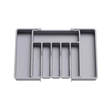 Imagem de Organizador De Gaveta Para Talheres E Utensílios De Cozinha, Separador Prático E Organizado(Cinza)