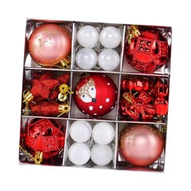 Imagem de IEUDNS Conjunto de 35 bolas de Natal decorativas para pendurar na árvore, ideal para festas, jardins e ambientes internos, Vermelho E Branco
