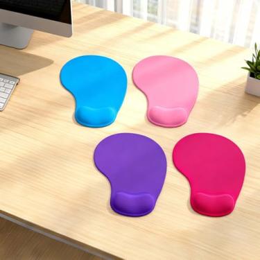 Imagem de Mouse pad aprimorado com gel com suporte de pulso, superfície texturizada antiderrapante para uso em computador e laptop